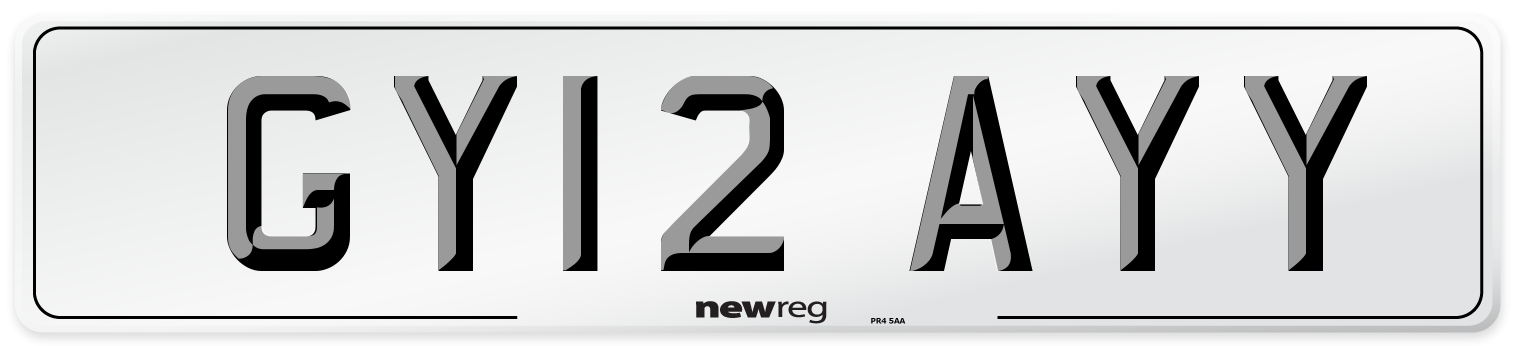 GY12 AYY Number Plate from New Reg